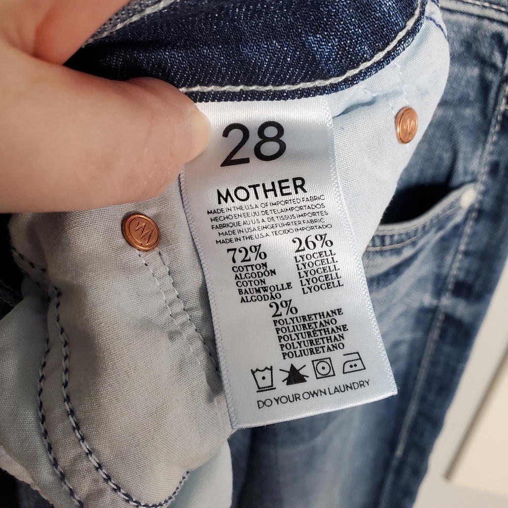 MOTHER The Outsider Denim Jeans in Hooked Wash Low Rise Bootcut size 28 - Picture 7 of 13